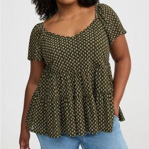 Torrid Flutter Sleeve Babydoll Top